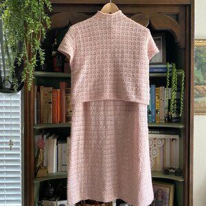 House of Harlow 1960 Pink Knit Two Piece Set Short Sleeve Top & Skirt Together